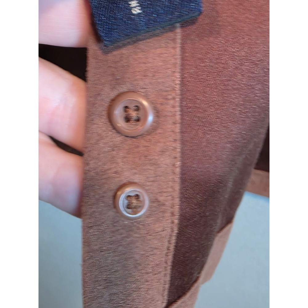 Van Heusen Soft Suede Shirt Mens XL Rust Brown Faux Suede Button Down Distressed - Picture 6 of 12